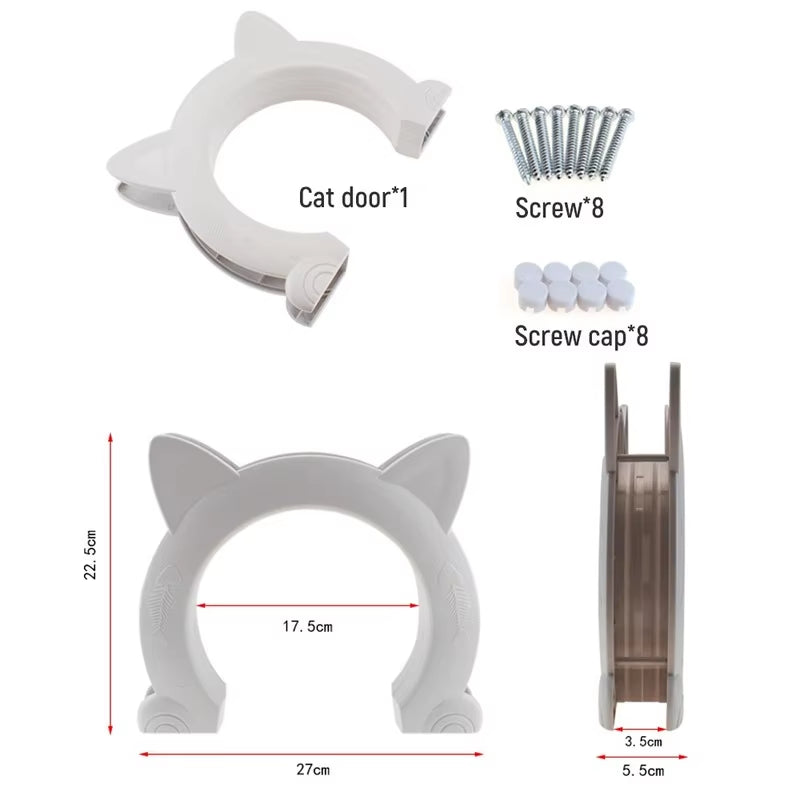 Cat Door Dog Hole Access Direction Controllable Toy for Pet Training Dog Cats Kitten ABS Plastic Small Pet Gate Door Kit Cat Dog