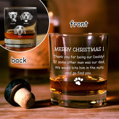 Custom Photo Thank You for Being My Daddy Christmas Gift for Dog Lover Rock Glass TH10 TA29 890807