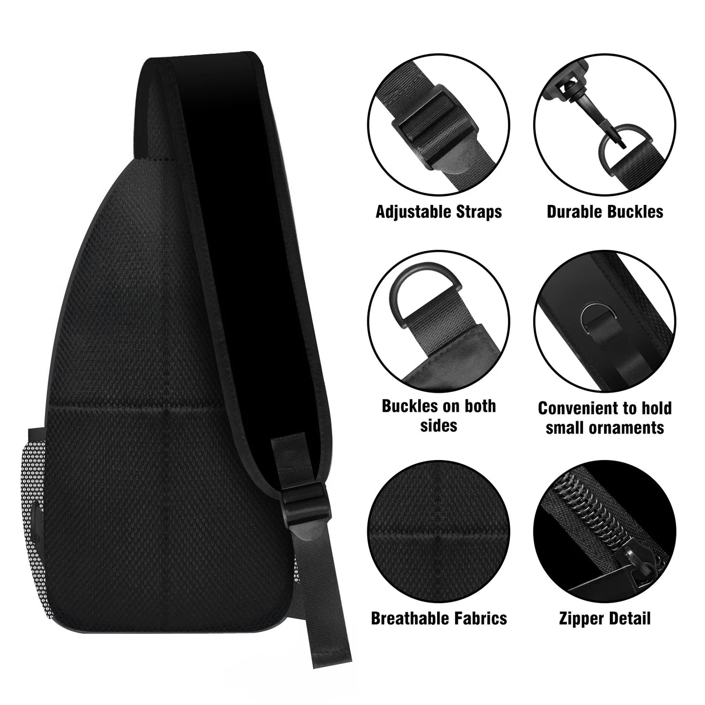 Sling Bag Backpack for Men Women Vacekoe Crossbody Shoulder Chest Day Pack Outdoor Travel Camping Daypack Dog Footprints