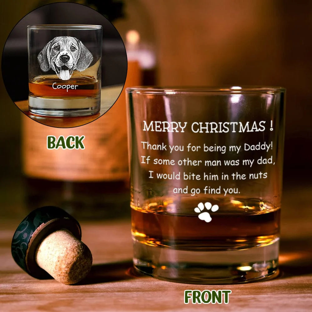 Custom Photo Thank You for Being My Daddy Christmas Gift for Dog Lover Rock Glass TH10 TA29 890807