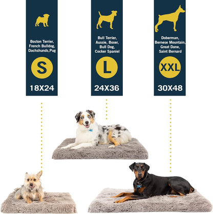 Long Plush Dog Mat, Dog Bed & Crate Mat (Extra Plush & Versatile Washable Dog Bed. Perfect Dog Crate Mat and Calming Dog Bed with Nonslip Bottom) XXL Measures 30" X 48"