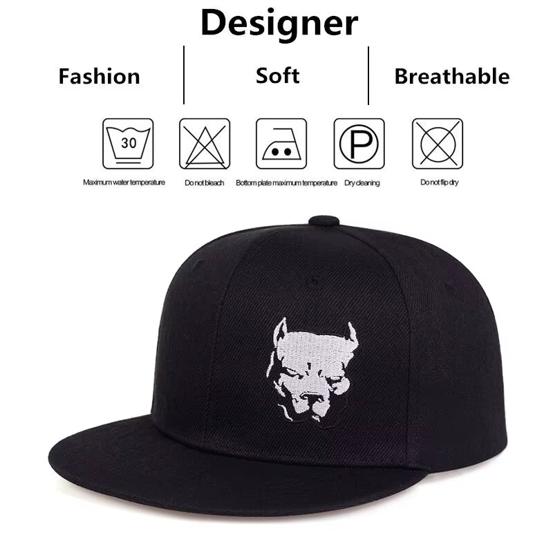 Unisex Dog Head Embroidery Embroidery Hip-Hop Hats Outdoor Adjustable Casual Baseball Caps Sunscreen Hat