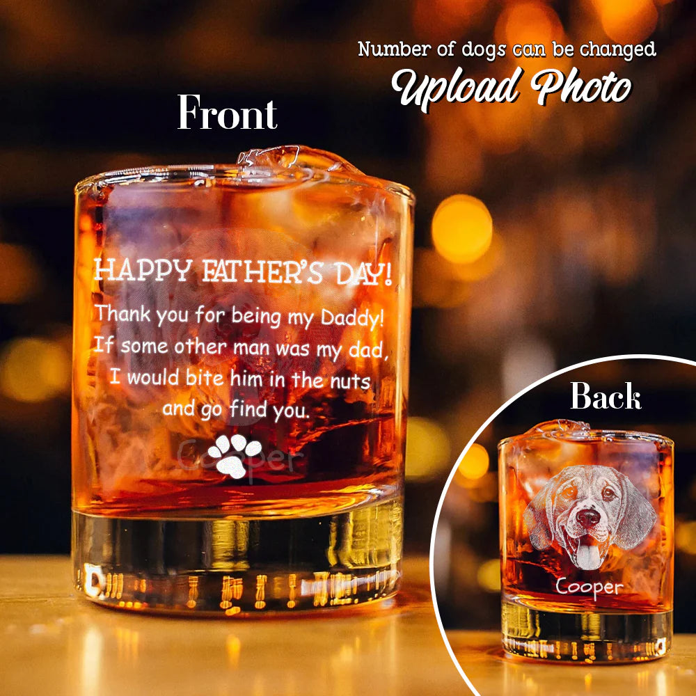 Custom Photo Thank You for Being My Daddy Christmas Gift for Dog Lover Rock Glass TH10 TA29 890807