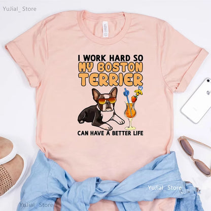 Schnauzer/Seymour/Yorkshire Terrier/Chihuahua/ Retriever/Pomeranian/Papillon Dog Vintage Portrait Print Women Summer T Shirt