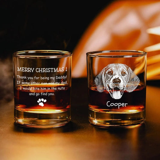 Custom Photo Thank You for Being My Daddy Christmas Gift for Dog Lover Rock Glass TH10 TA29 890807