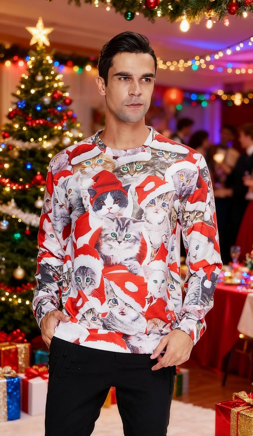 Christmas Sweatshirt for Men Women Funny Pullover Xmas Top