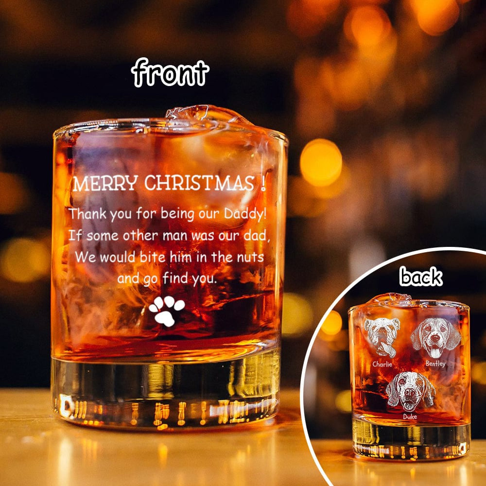 Custom Photo Thank You for Being My Daddy Christmas Gift for Dog Lover Rock Glass TH10 TA29 890807